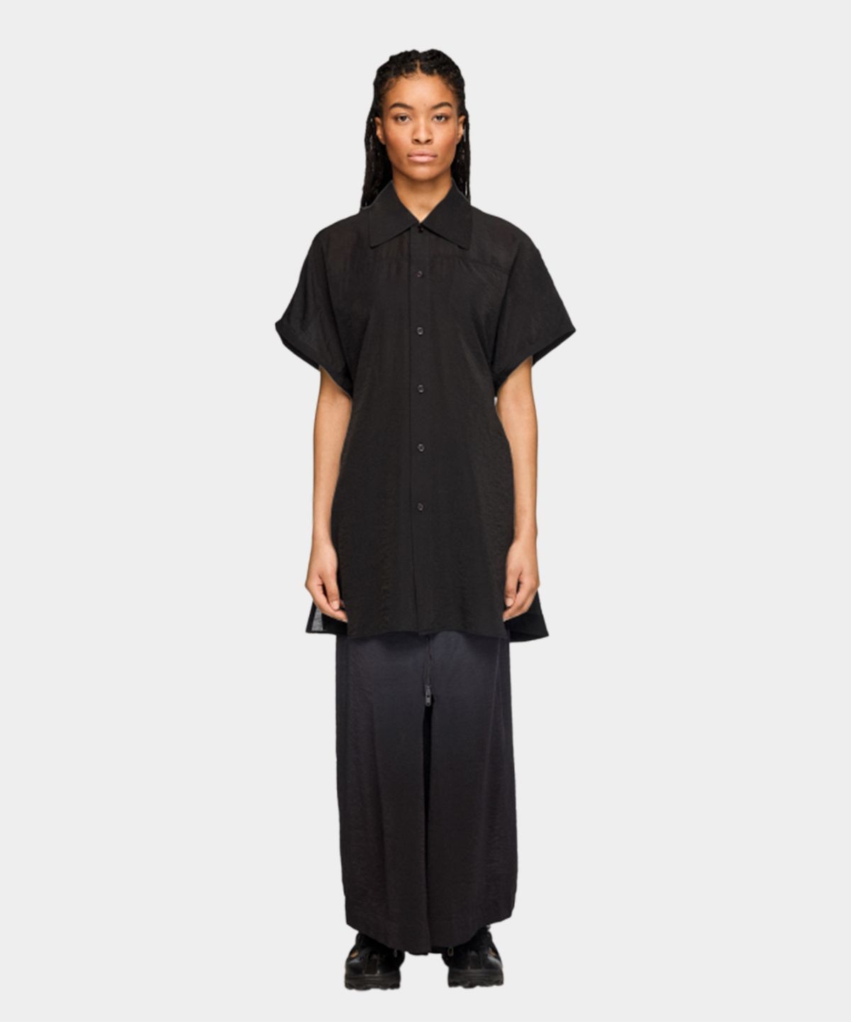 와이쓰리(Y-3) (W) 유틸리티 딥 다이 와이드 팬츠 블랙 W UT DD WID PNT BLACK/NIGHT GREY