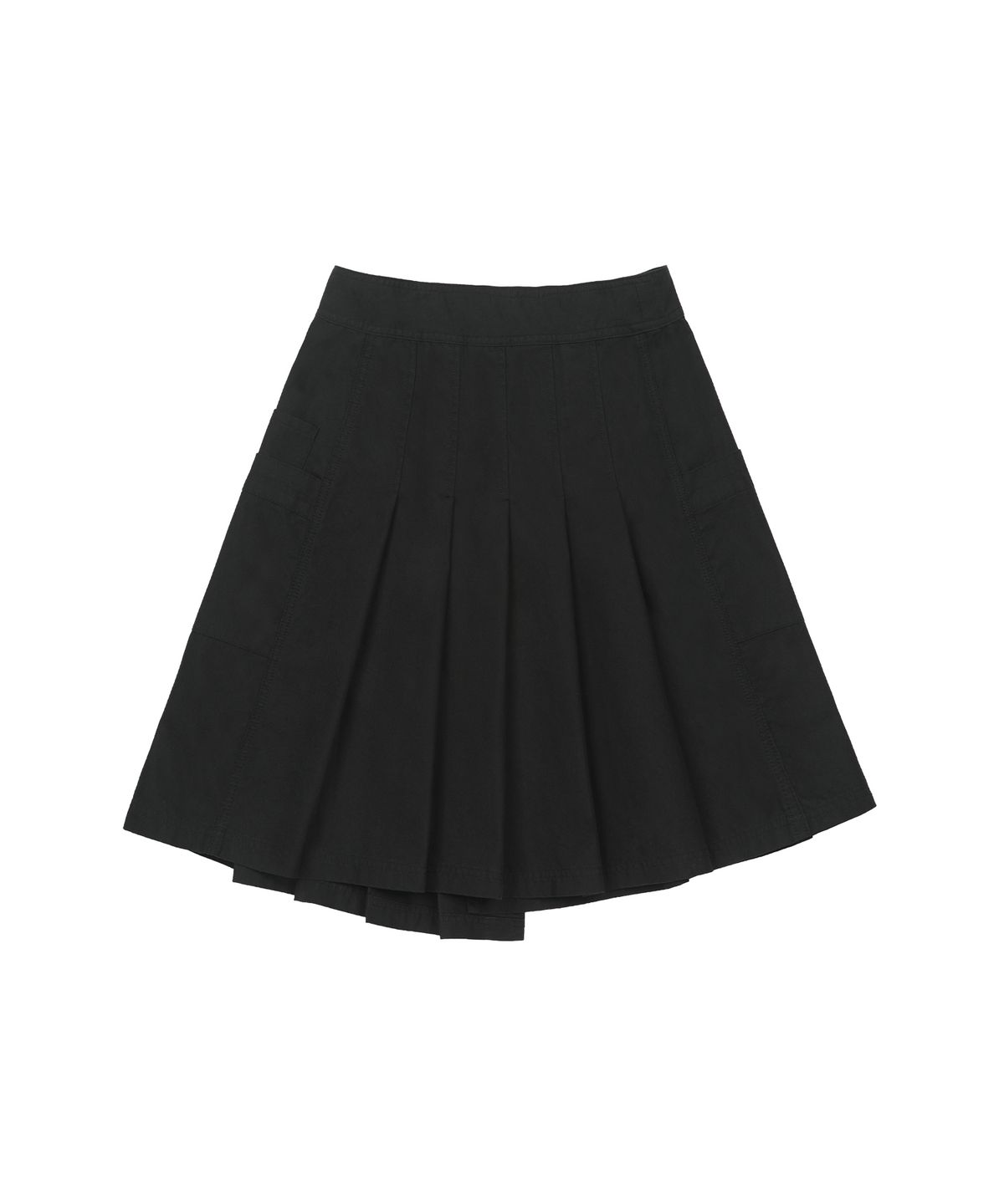 오드스튜디오(ODDSTUDIO) 레이어드 포켓 플리츠 랩 스커트 - BLACK