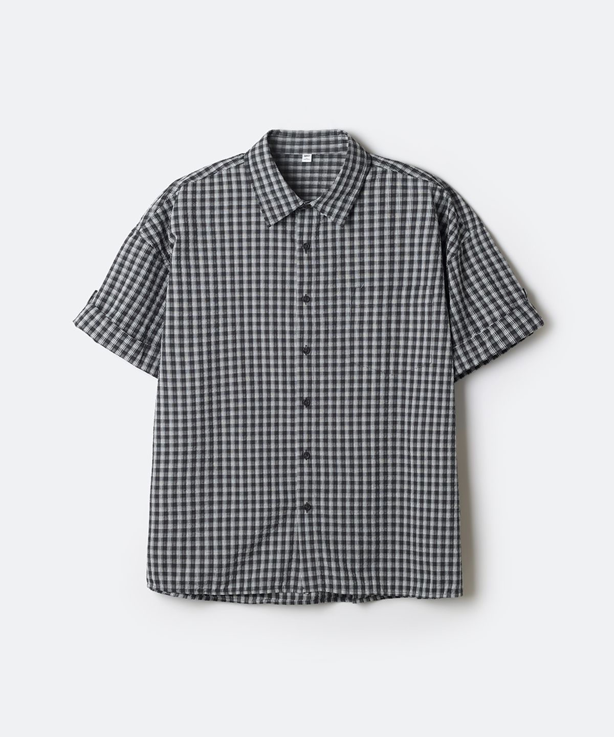 스파오(SPAO) 롤업 반팔 체크 셔츠_SPYCG25C06