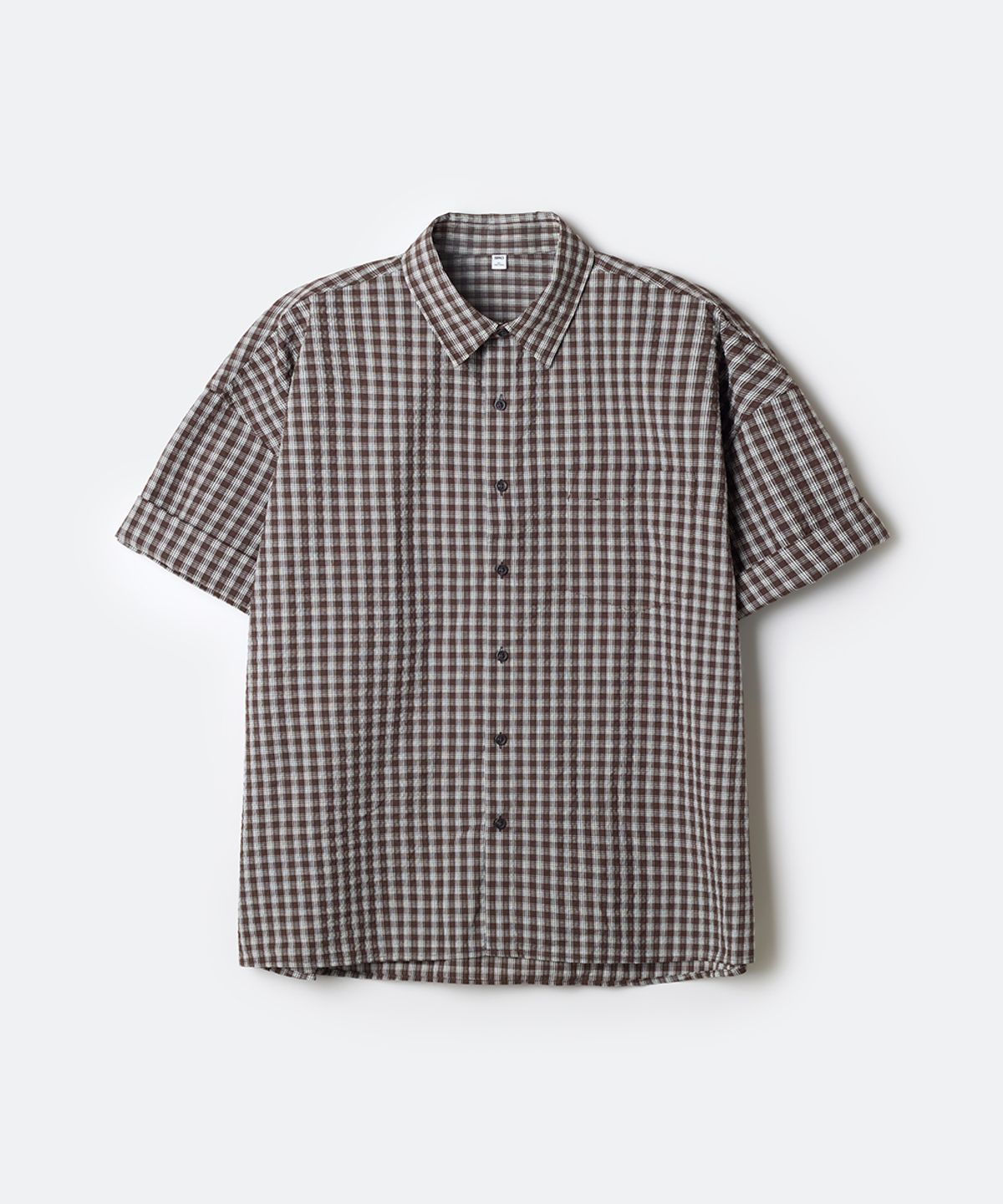 스파오(SPAO) 롤업 반팔 체크 셔츠_SPYCG25C06
