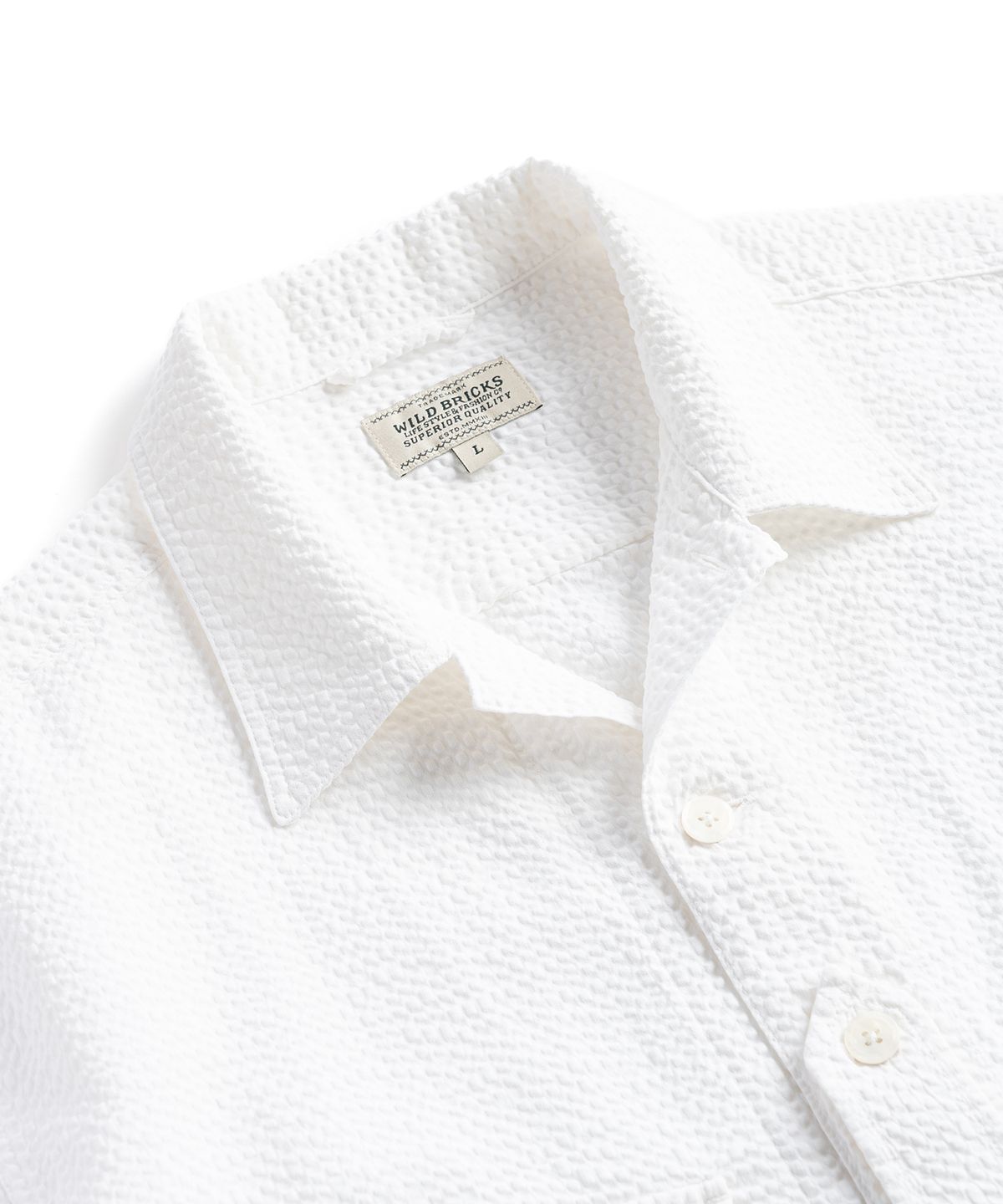 와일드 브릭스(WILD BRICKS) W25 SEERSUCKER MILITARY SHIRT (white)