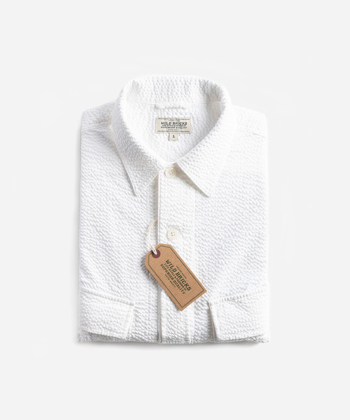 와일드 브릭스(WILD BRICKS) W25 SEERSUCKER MILITARY SHIRT (white)