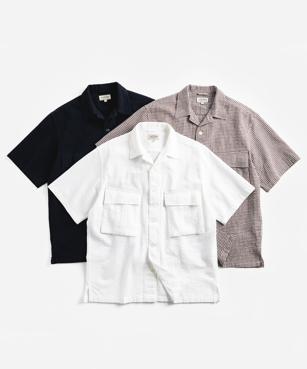 와일드 브릭스(WILD BRICKS) W25 SEERSUCKER MILITARY SHIRT (white)