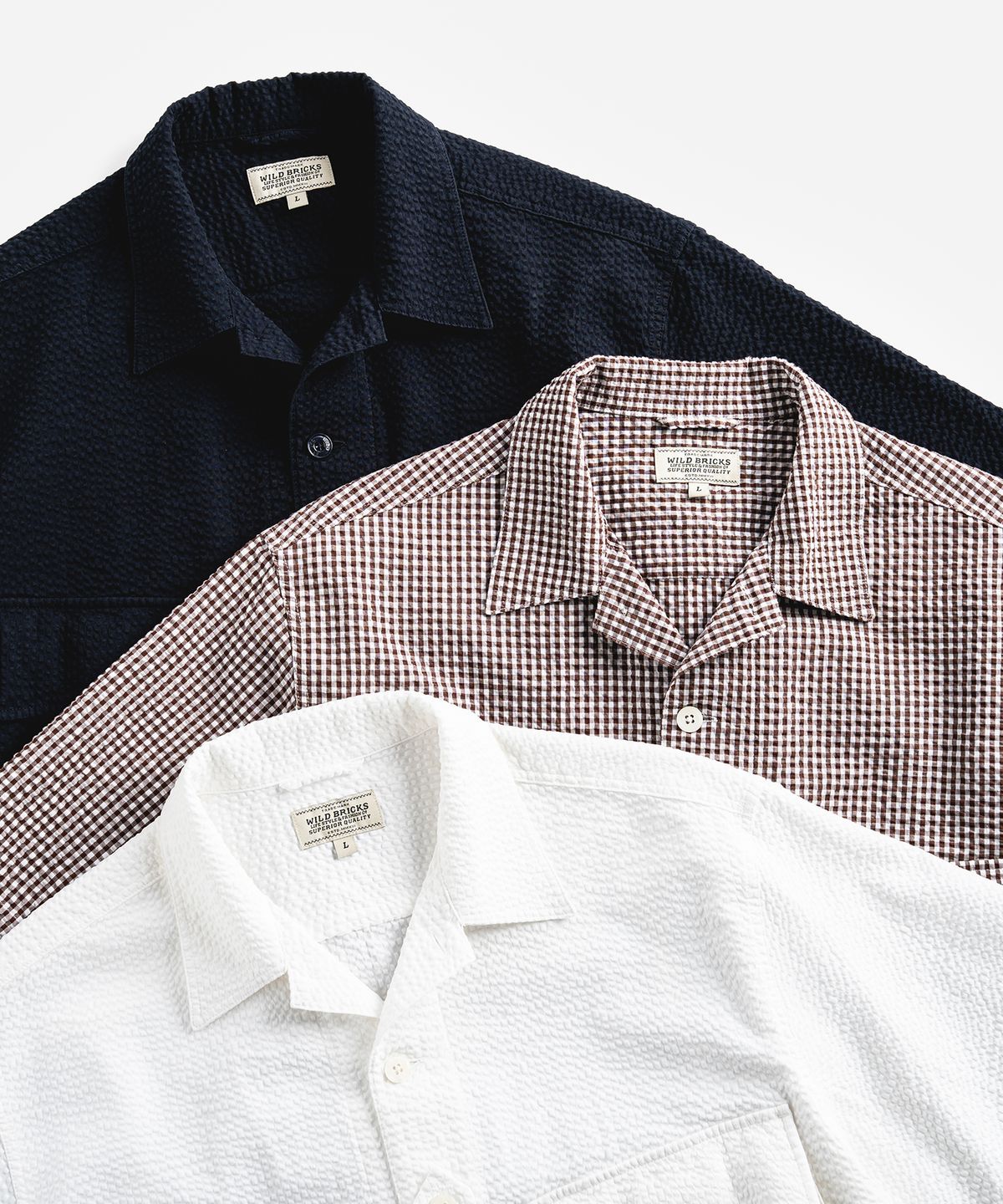와일드 브릭스(WILD BRICKS) W25 SEERSUCKER MILITARY SHIRT (white)