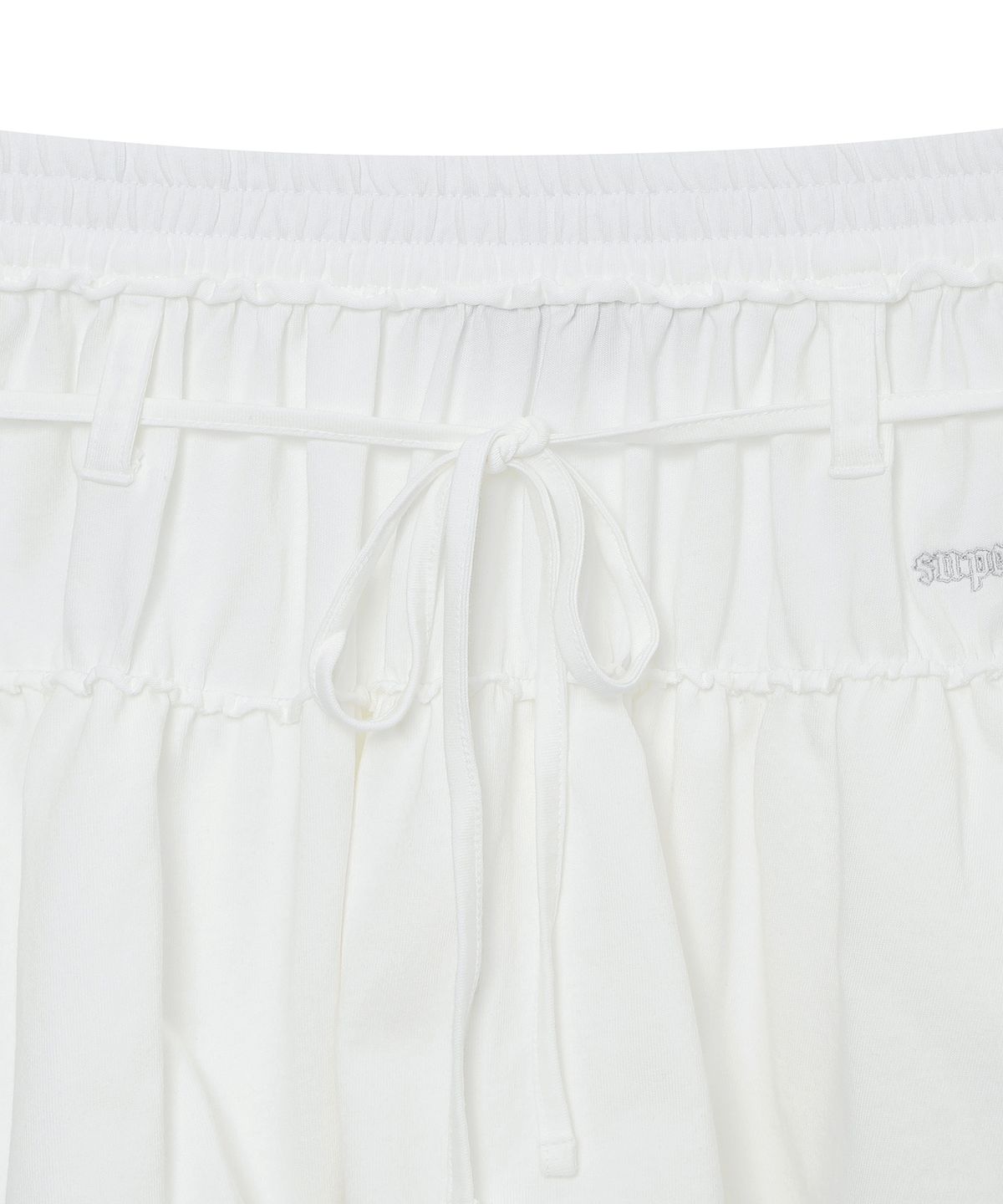 슈퍼드라이(SUPERDRY) 우먼스 러플 스트링 미니 스커트 화이트 SDFLKCQ40WHT
