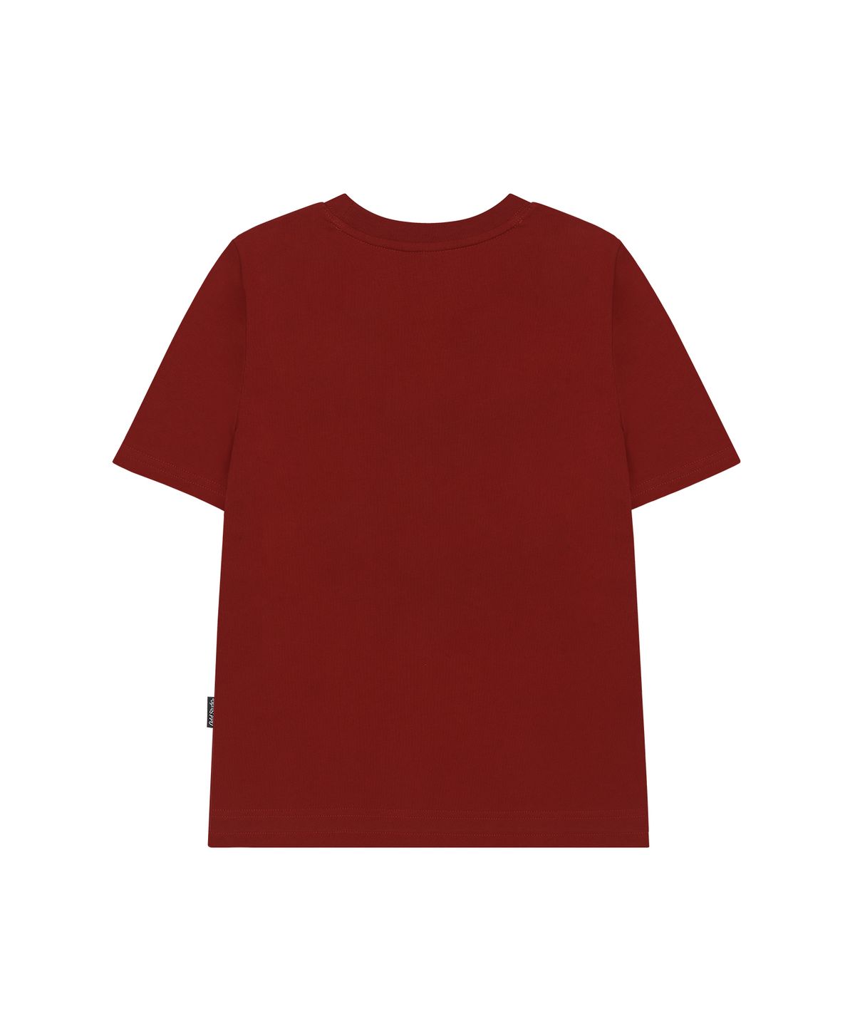 오드스튜디오(ODDSTUDIO) 페이스 그런지 그래픽 레귤러핏 티셔츠 - MAROON RED