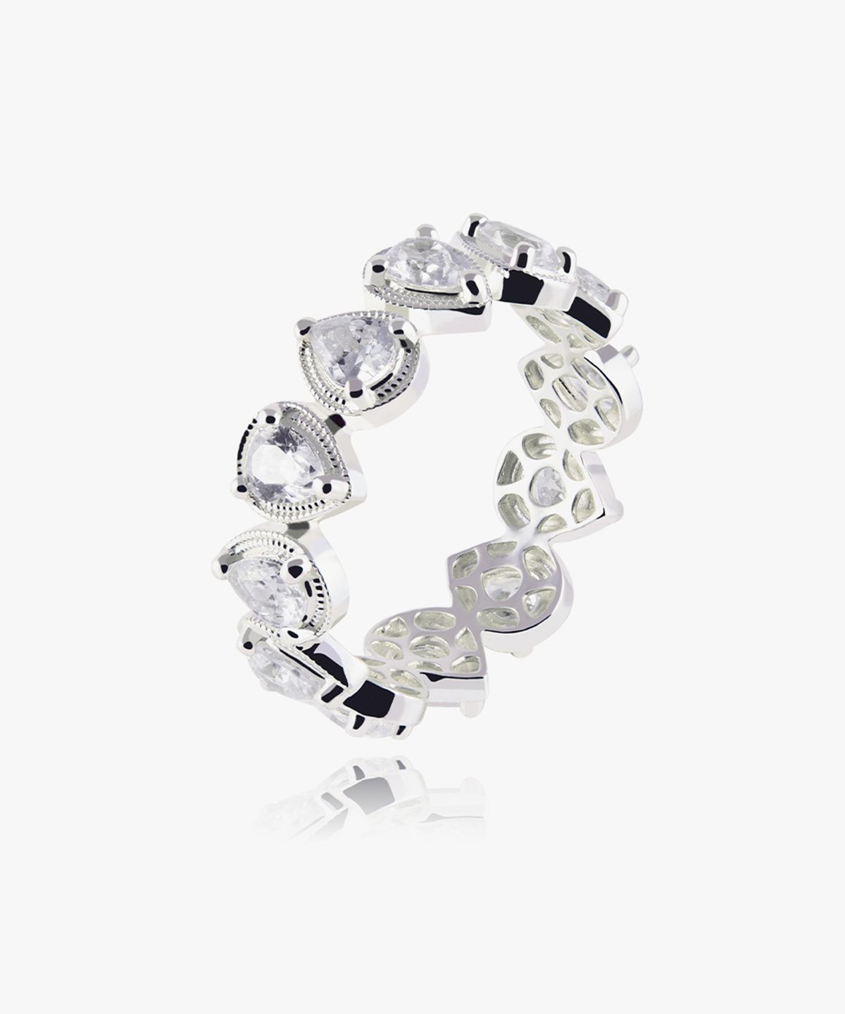 엘렌쥬얼리(HELENE JEWELRY) 925 실버 세인트 물방울 큐빅 볼드 미스 링 은 반지