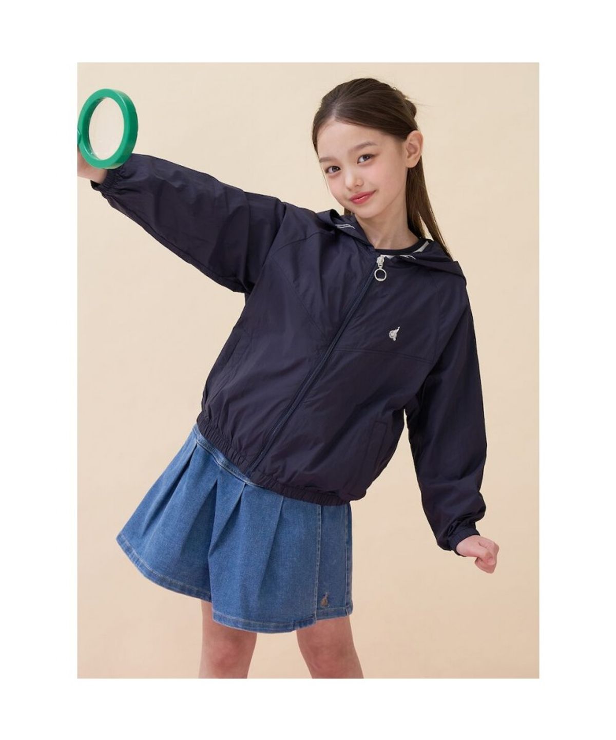 빈폴 키즈(BEANPOLE KIDS) 여아 에어리 바람막이 점퍼 - 네이비 (BI6339G01R)
