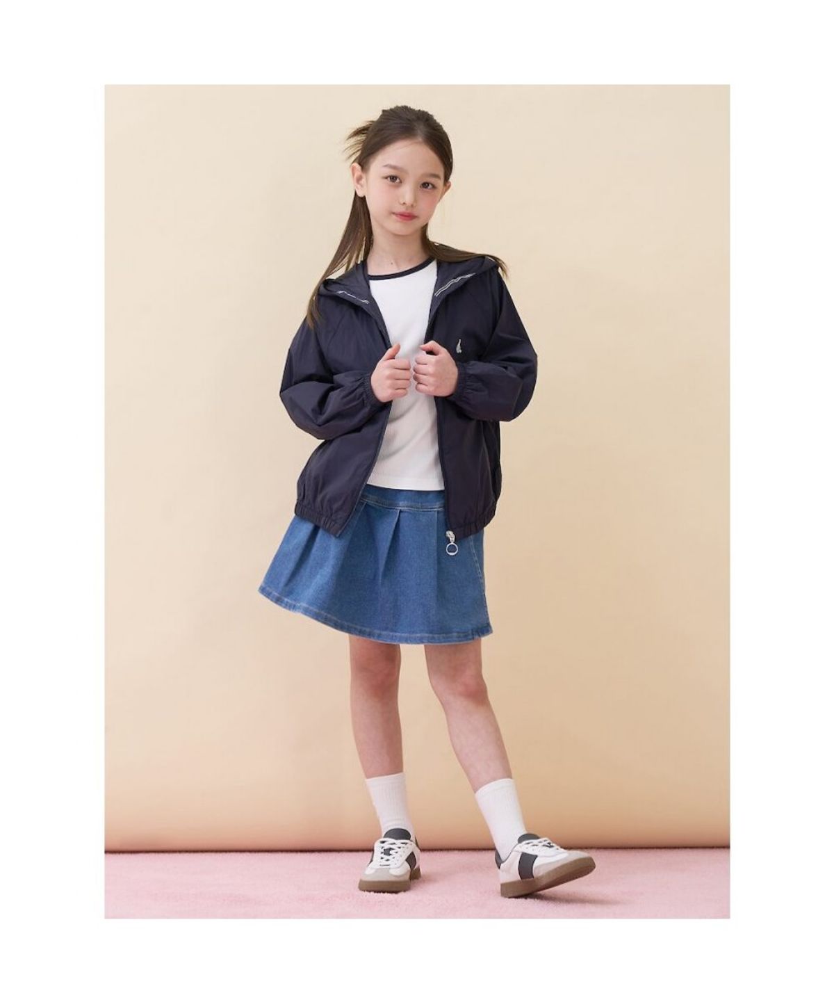 빈폴 키즈(BEANPOLE KIDS) 여아 에어리 바람막이 점퍼 - 네이비 (BI6339G01R)