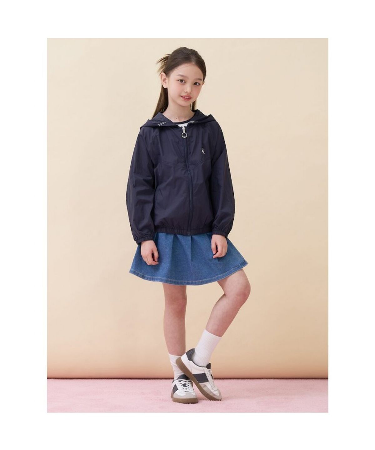 빈폴 키즈(BEANPOLE KIDS) 여아 에어리 바람막이 점퍼 - 네이비 (BI6339G01R)