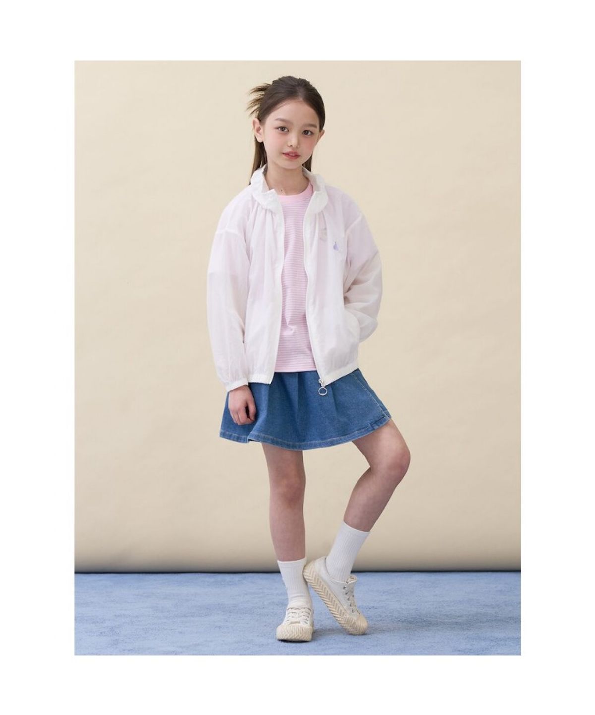 빈폴 키즈(BEANPOLE KIDS) 여아 러블리 에어리 바람막이 점퍼 - 아이보리 (BI6339G020)