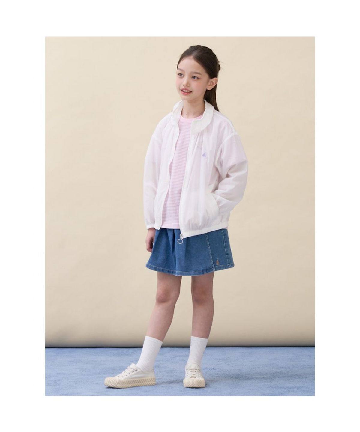빈폴 키즈(BEANPOLE KIDS) 여아 러블리 에어리 바람막이 점퍼 - 아이보리 (BI6339G020)