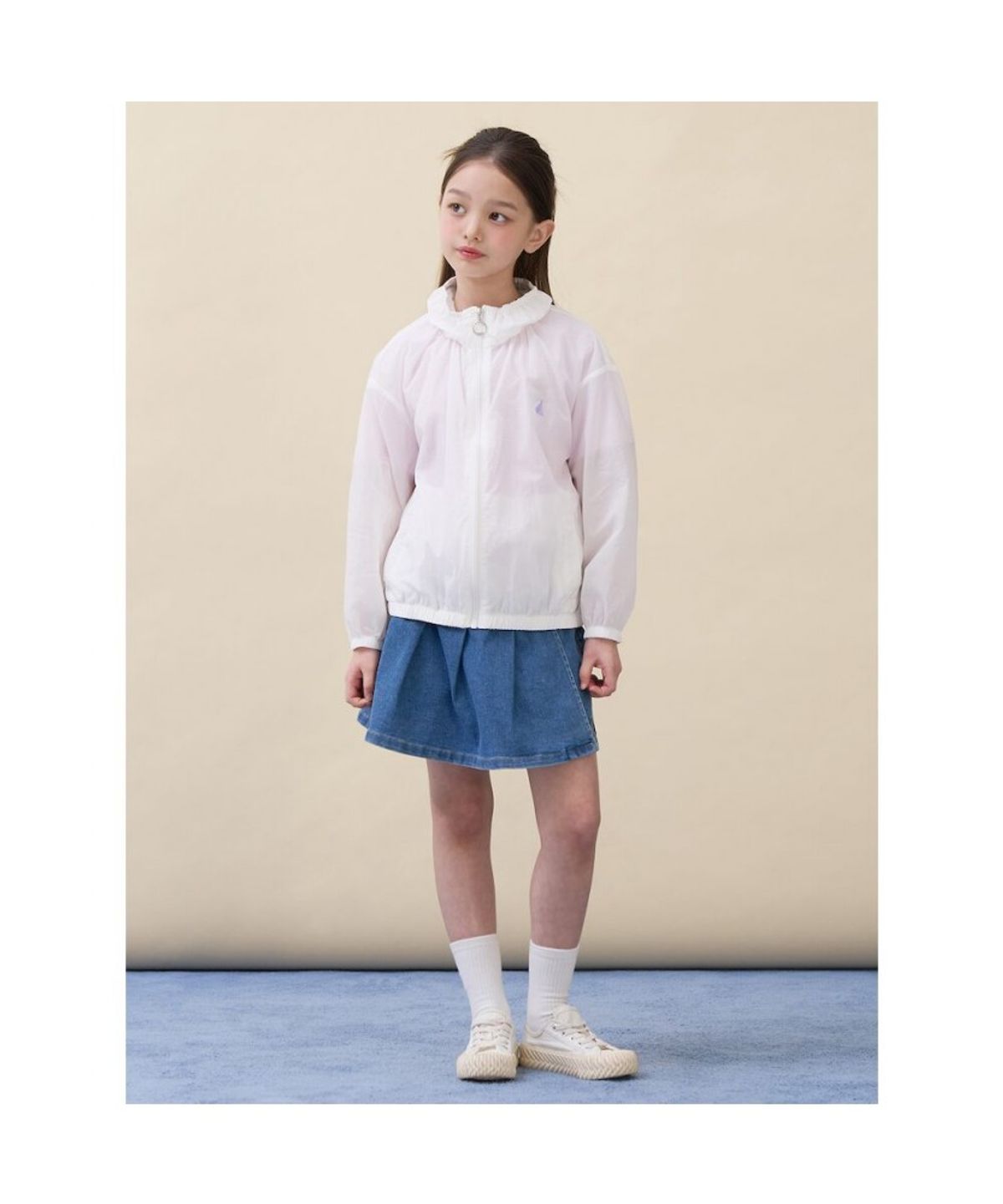 빈폴 키즈(BEANPOLE KIDS) 여아 러블리 에어리 바람막이 점퍼 - 아이보리 (BI6339G020)