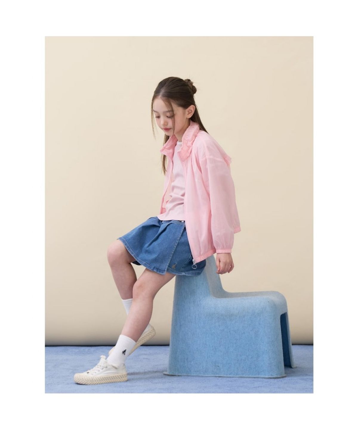 빈폴 키즈(BEANPOLE KIDS) 여아 러블리 에어리 바람막이 점퍼 - 라이트 핑크 (BI6339G02Y)