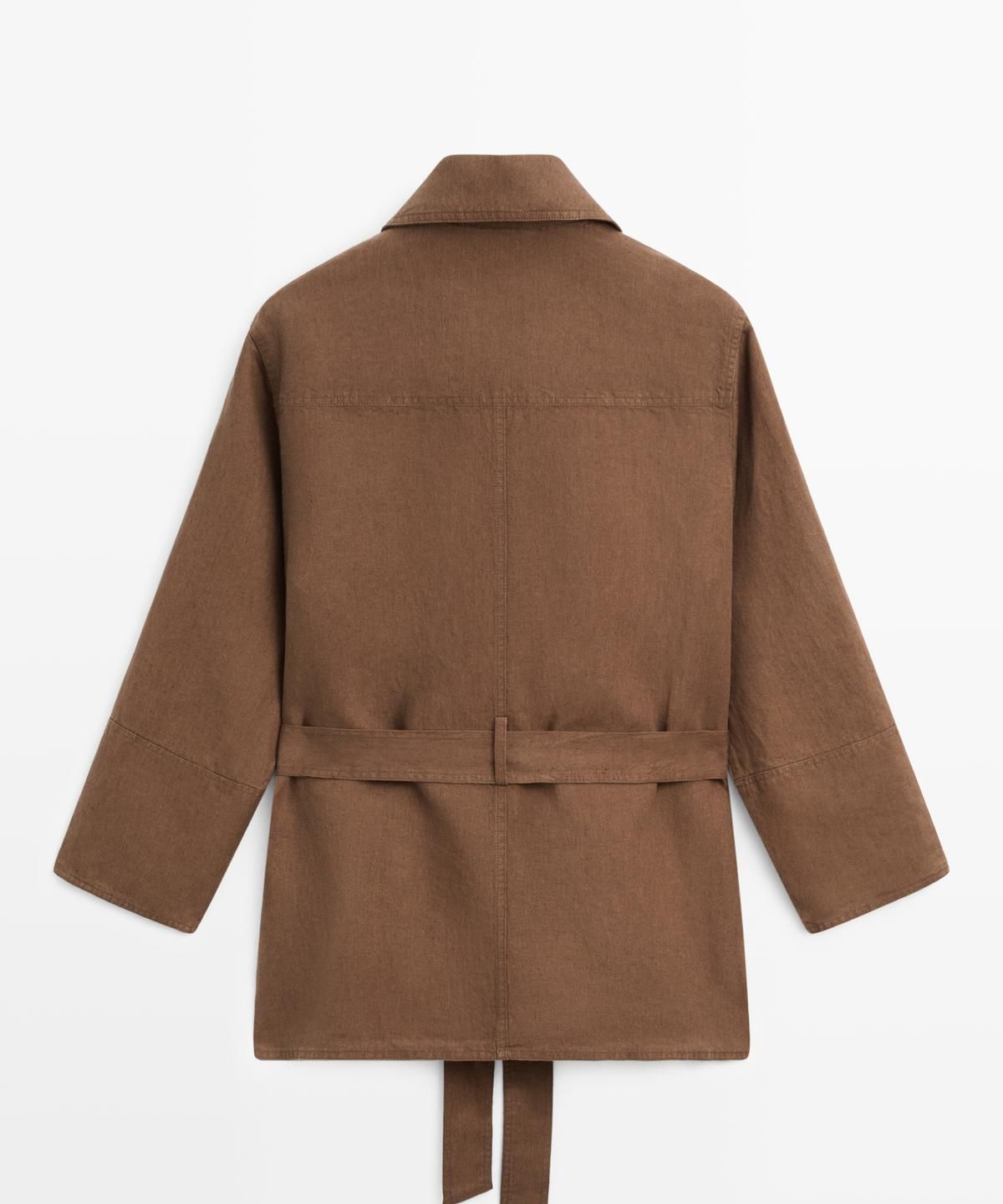 마시모두띠(MASSIMO DUTTI) 벨트 디테일 포켓 린넨 블레이저
