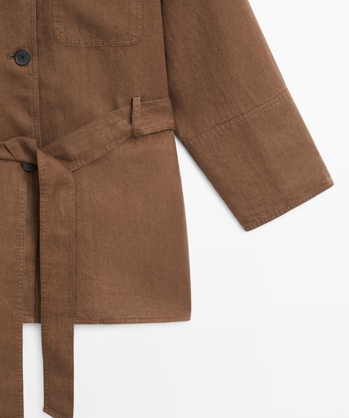 마시모두띠(MASSIMO DUTTI) 벨트 디테일 포켓 린넨 블레이저