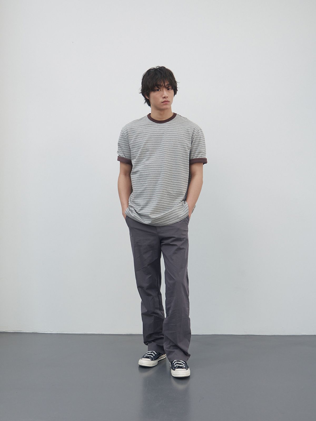 기준 맨(KIJUN MEN) Soft Border Tee Melange Grey