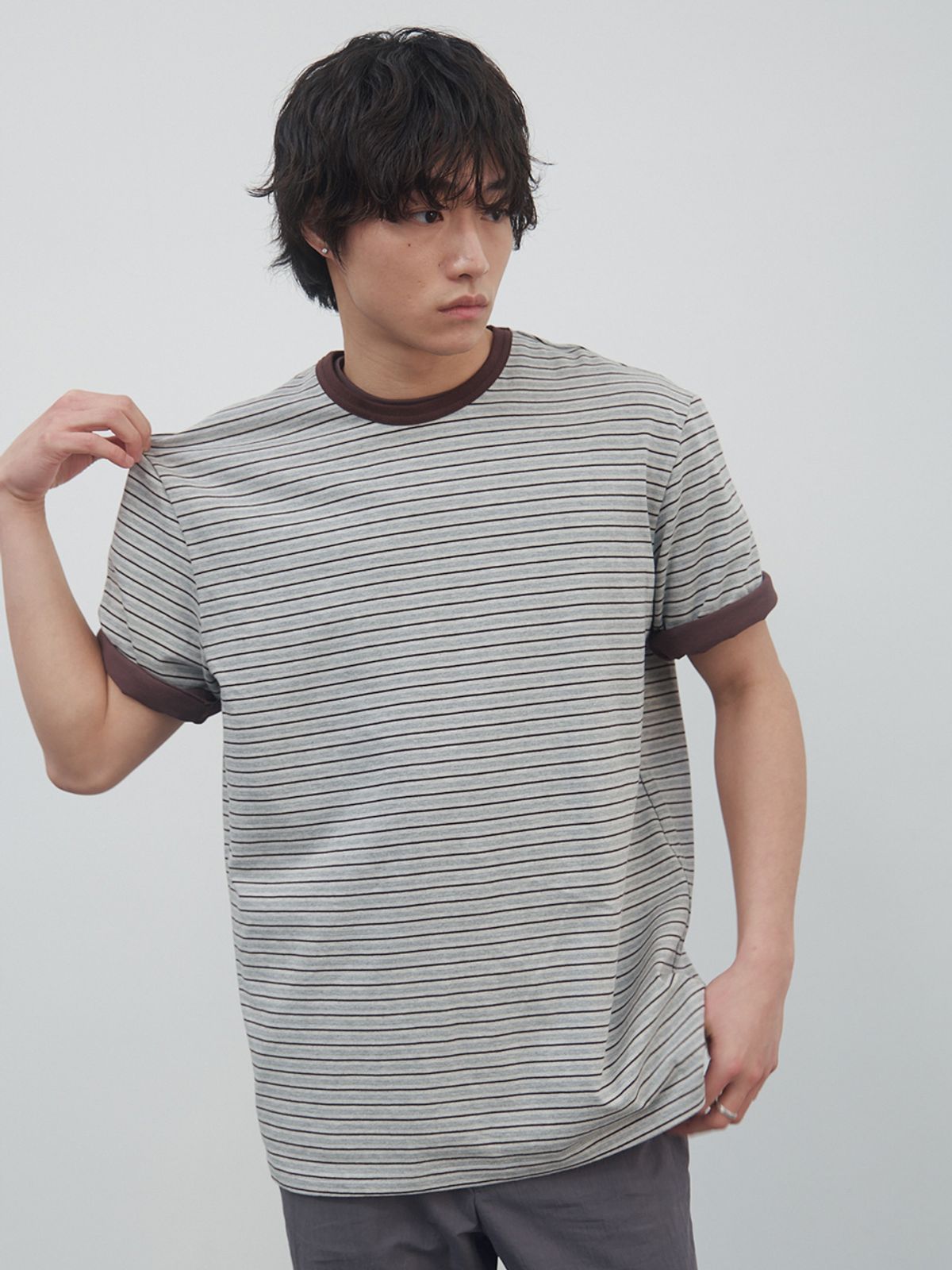 기준 맨(KIJUN MEN) Soft Border Tee Melange Grey