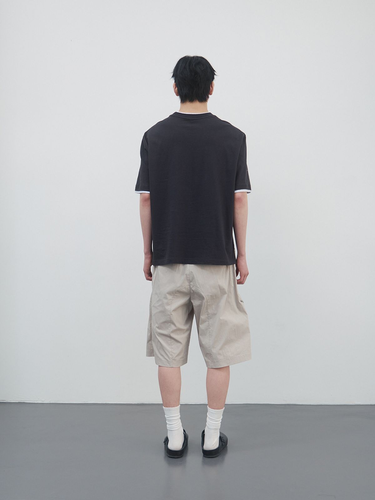 기준 맨(KIJUN MEN) Double Layered Tee Charcoal