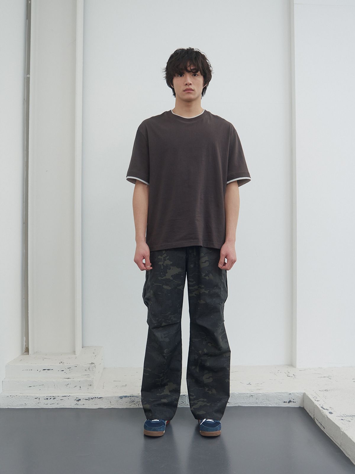 기준 맨(KIJUN MEN) Double Layered Tee Brown