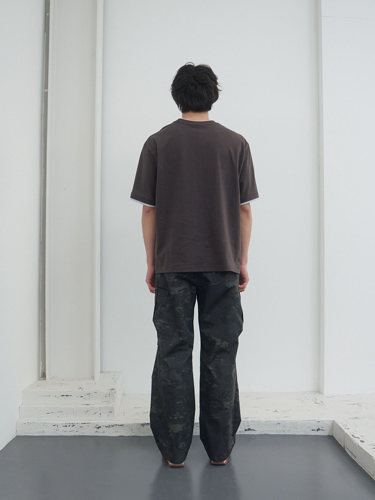 기준 맨(KIJUN MEN) Double Layered Tee Brown