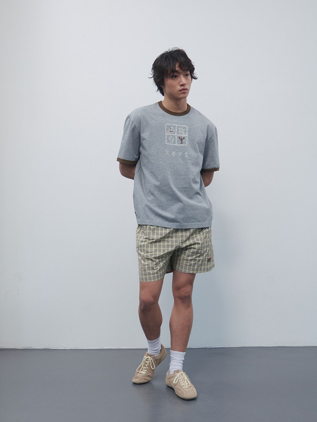 기준 맨(KIJUN MEN) Kewt Ringer Tee Melange Grey