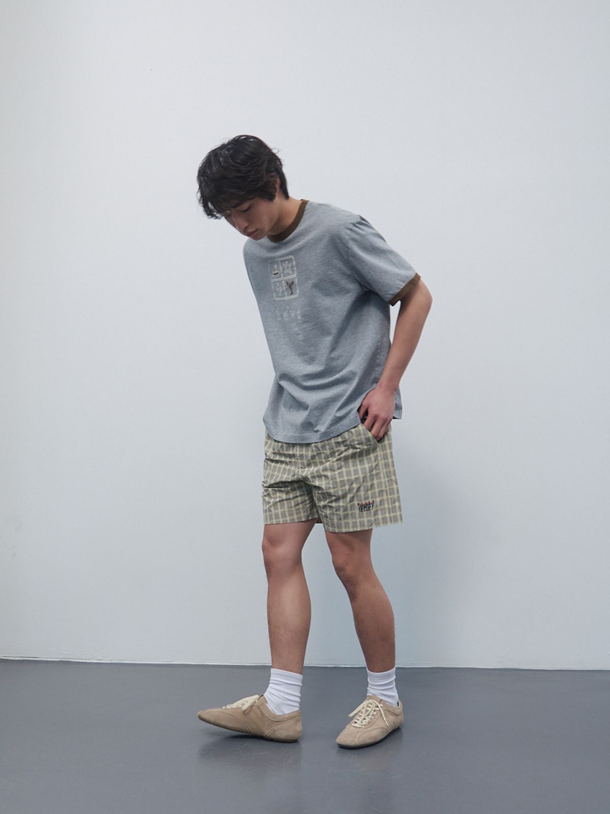 기준 맨(KIJUN MEN) Kewt Ringer Tee Melange Grey