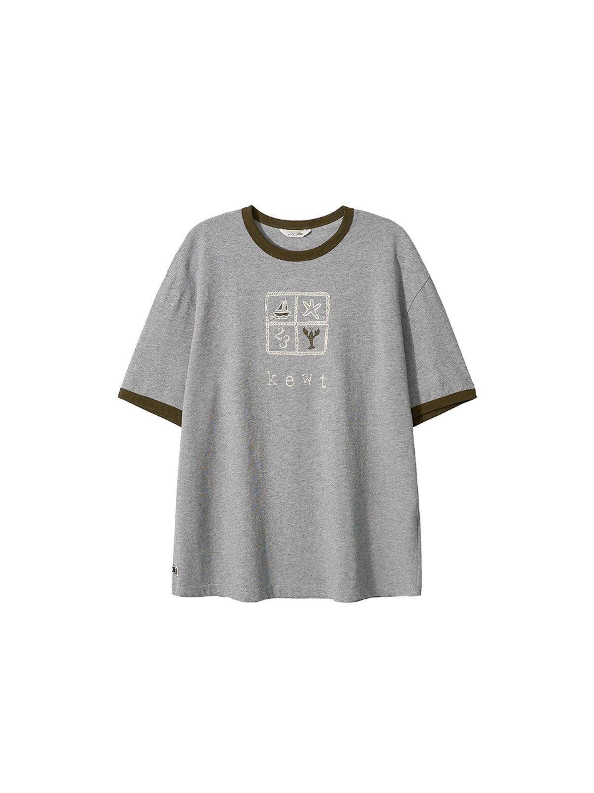 기준 맨(KIJUN MEN) Kewt Ringer Tee Melange Grey