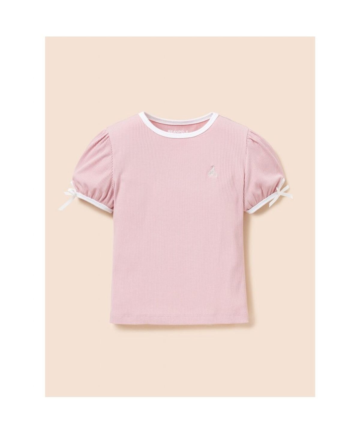 빈폴 키즈(BEANPOLE KIDS) 여아 베이직 골지 반소매 티셔츠 - 라이트 핑크 (BI6342G07Y)