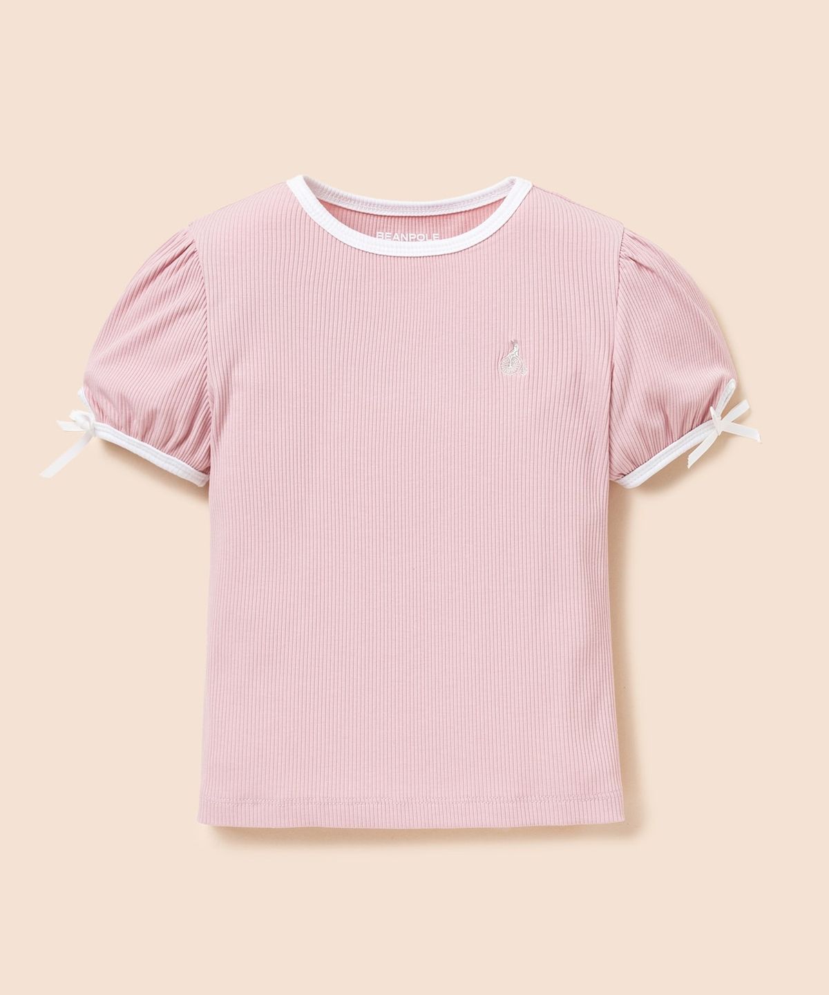 빈폴 키즈(BEANPOLE KIDS) 여아 베이직 골지 반소매 티셔츠 - 라이트 핑크 (BI6342G07Y)