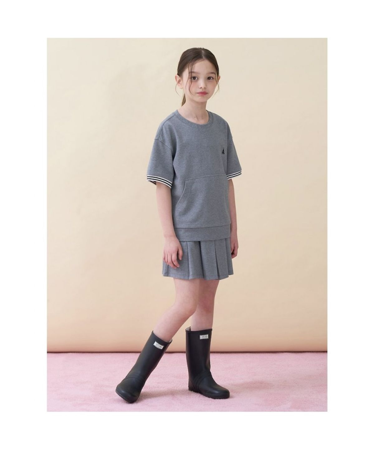 빈폴 키즈(BEANPOLE KIDS) 여아 포켓 포인트 피케 상하 세트 - 그레이 (BI6342G053)