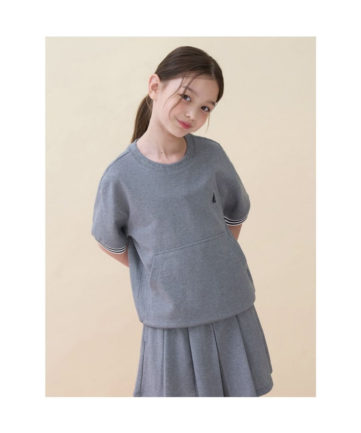 빈폴 키즈(BEANPOLE KIDS) 여아 포켓 포인트 피케 상하 세트 - 그레이 (BI6342G053)