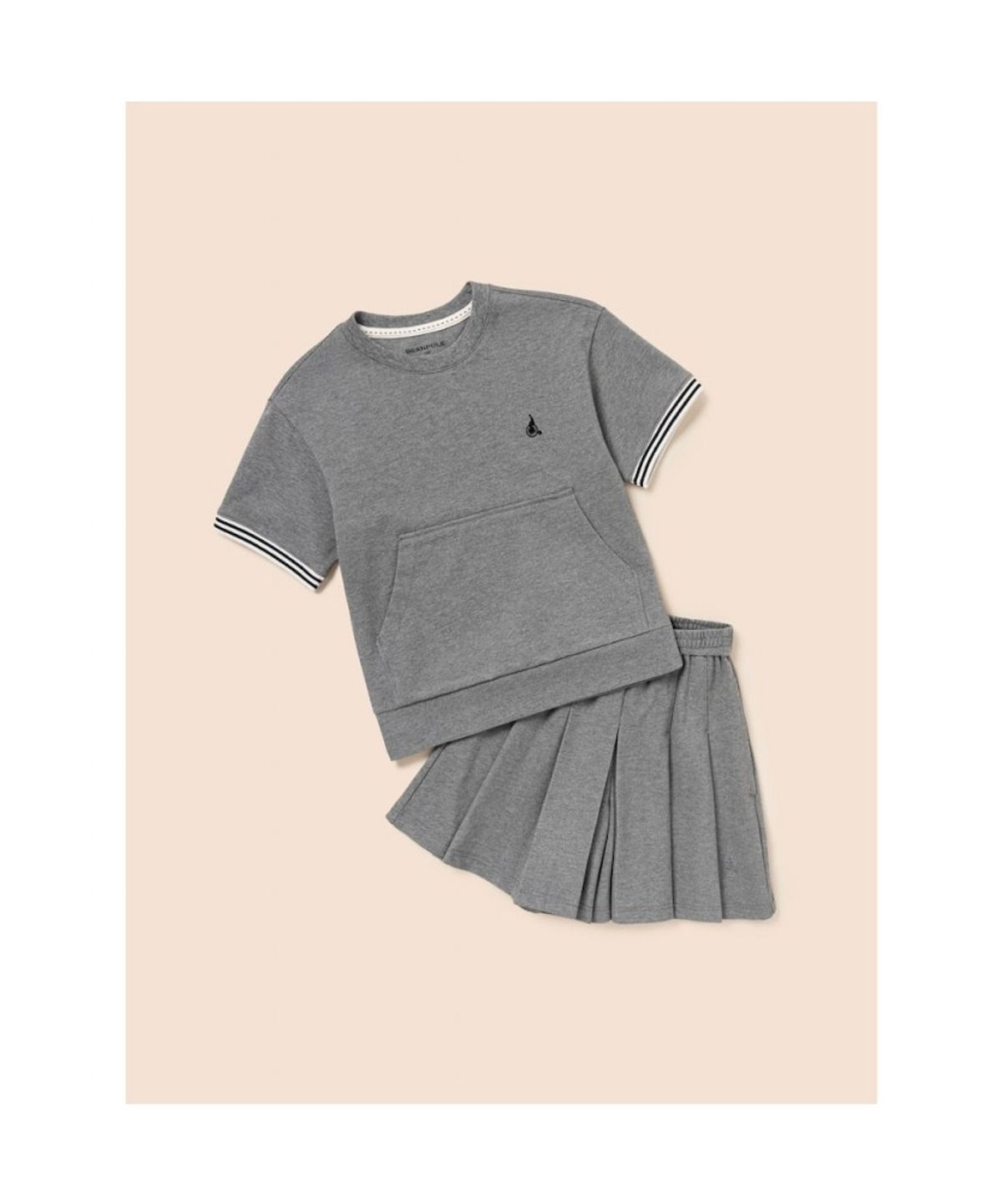 빈폴 키즈(BEANPOLE KIDS) 여아 포켓 포인트 피케 상하 세트 - 그레이 (BI6342G053)
