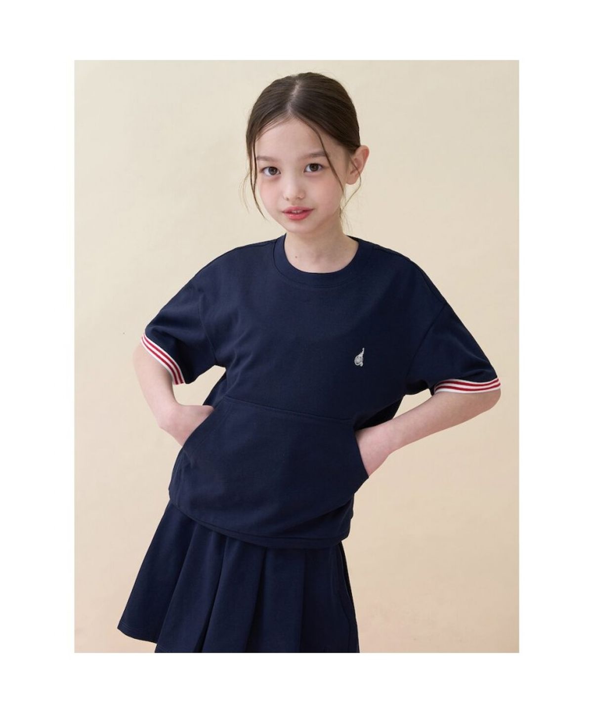 빈폴 키즈(BEANPOLE KIDS) 여아 포켓 포인트 피케 상하 세트 - 네이비 (BI6342G05R)