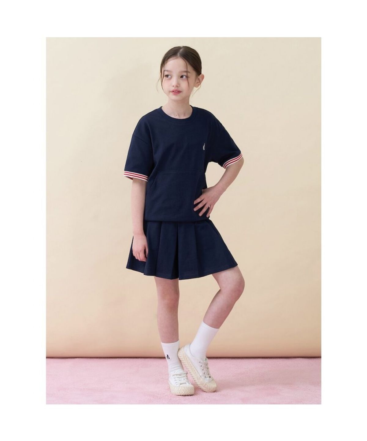 빈폴 키즈(BEANPOLE KIDS) 여아 포켓 포인트 피케 상하 세트 - 네이비 (BI6342G05R)