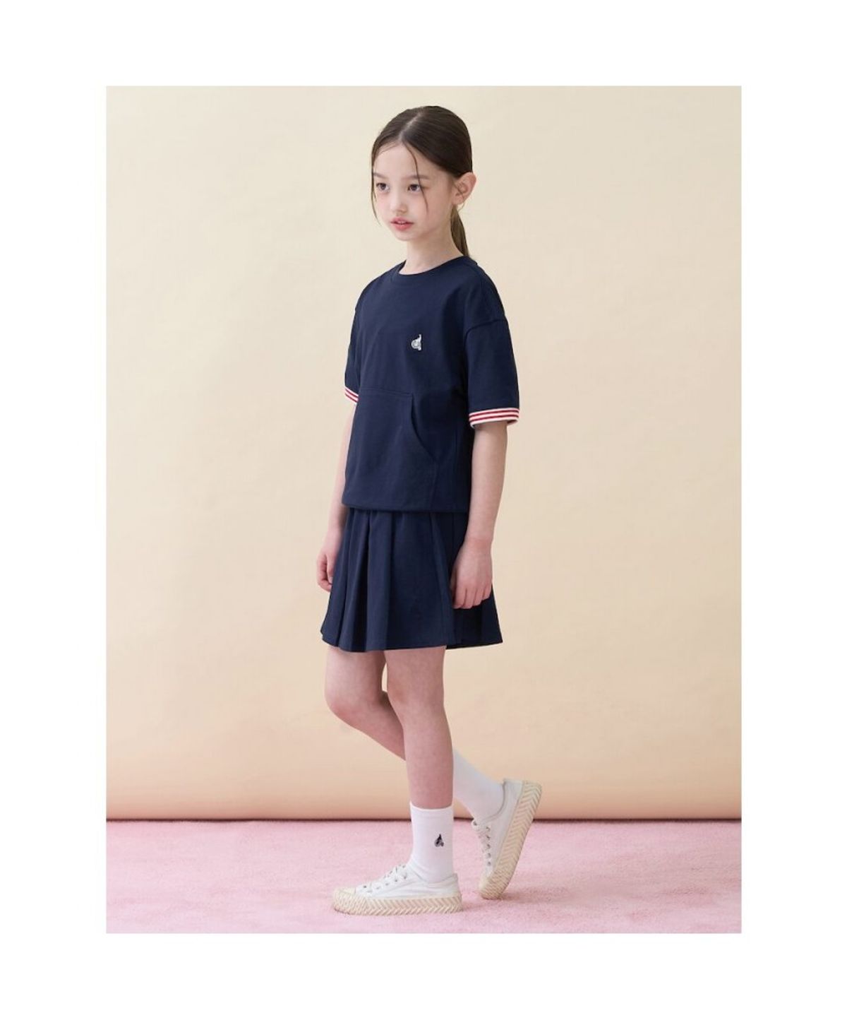 빈폴 키즈(BEANPOLE KIDS) 여아 포켓 포인트 피케 상하 세트 - 네이비 (BI6342G05R)