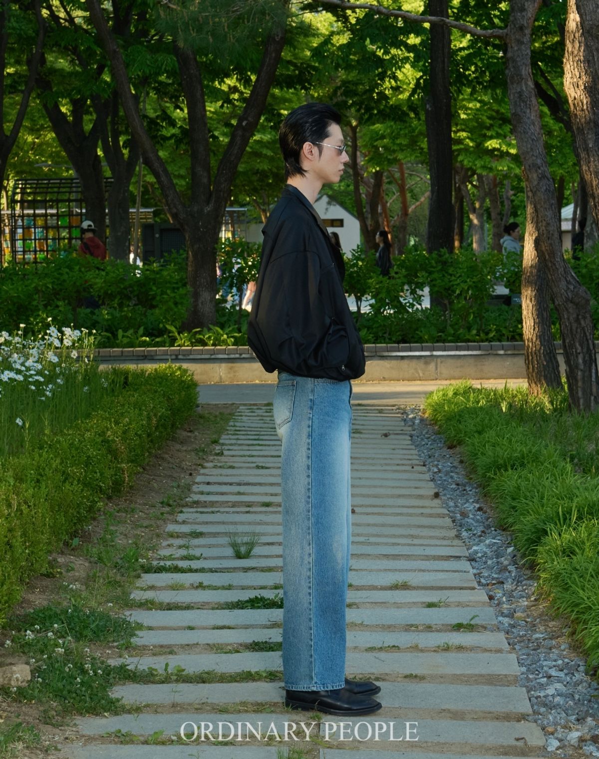 오디너리피플(ORDINARY PEOPLE) RE : Wappen Panel Harrington Jacket [BLACK]