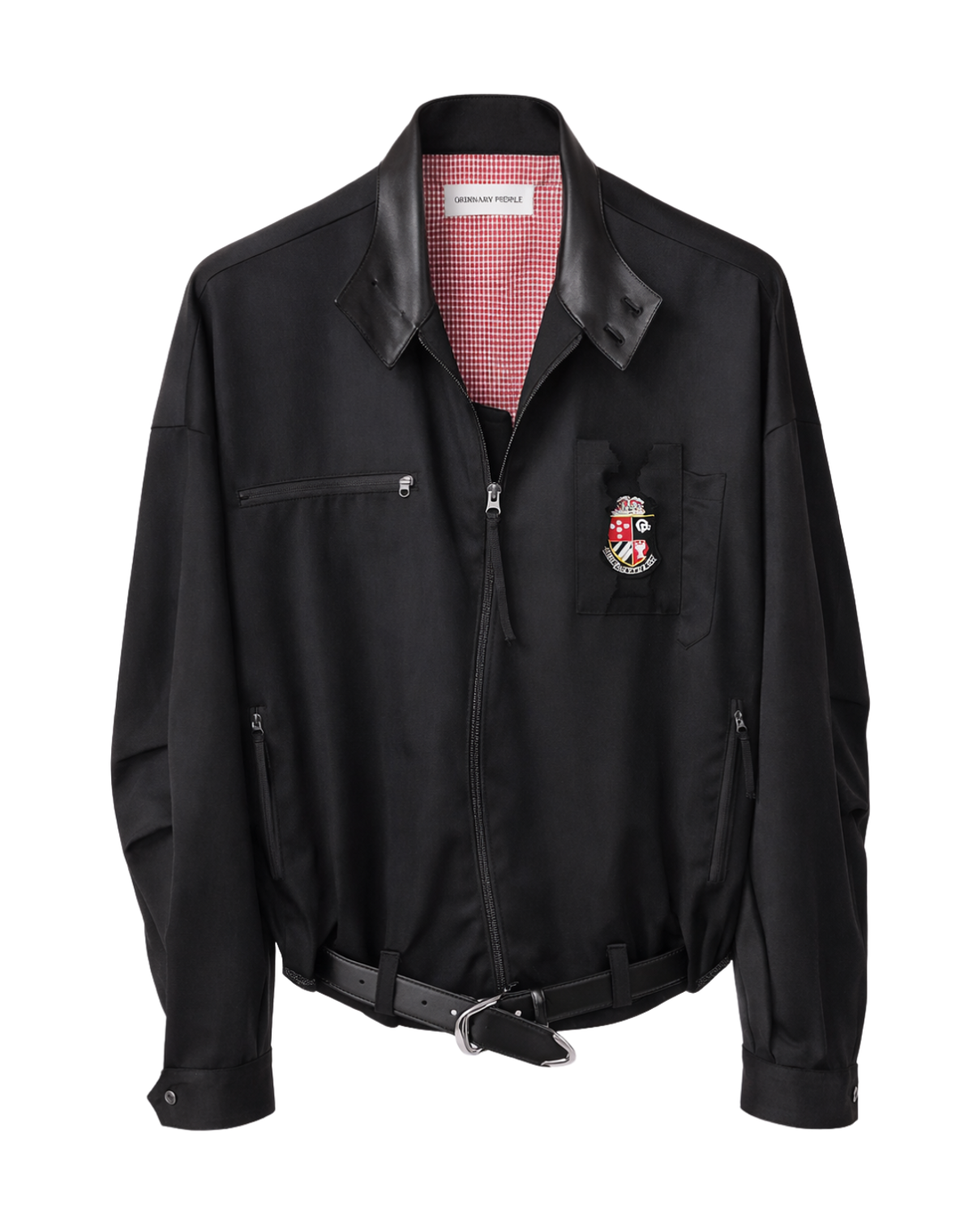 오디너리피플(ORDINARY PEOPLE) RE : Wappen Panel Harrington Jacket [BLACK]
