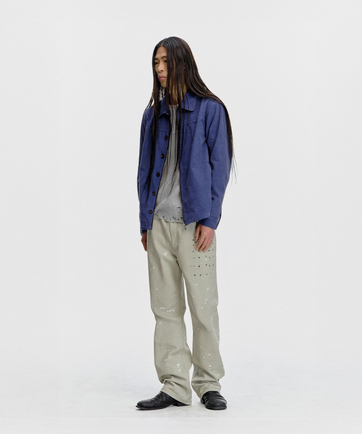 서피스에디션(SURFACE EDITION) PAINT SPLATTER COTTON TWILL PANTS STONE BEIGE