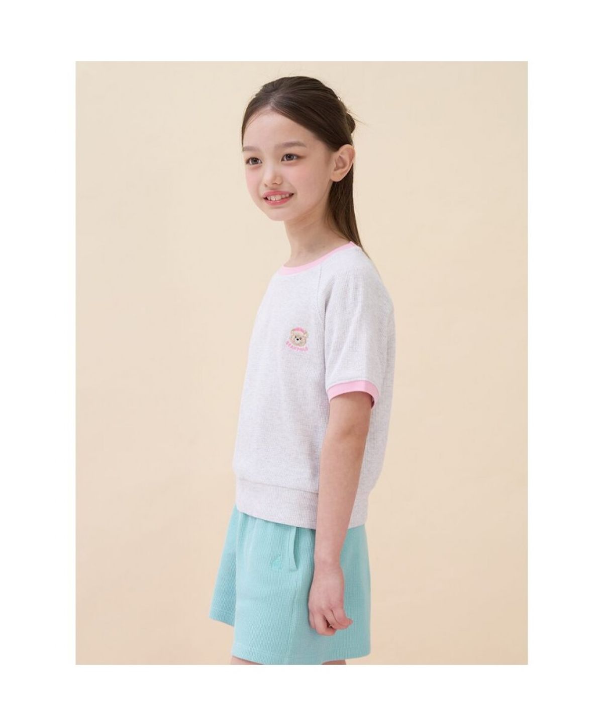 빈폴 키즈(BEANPOLE KIDS) 여아 달이 포인트 와플 상하 세트 - 라이트 그레이 (BI6342G042)