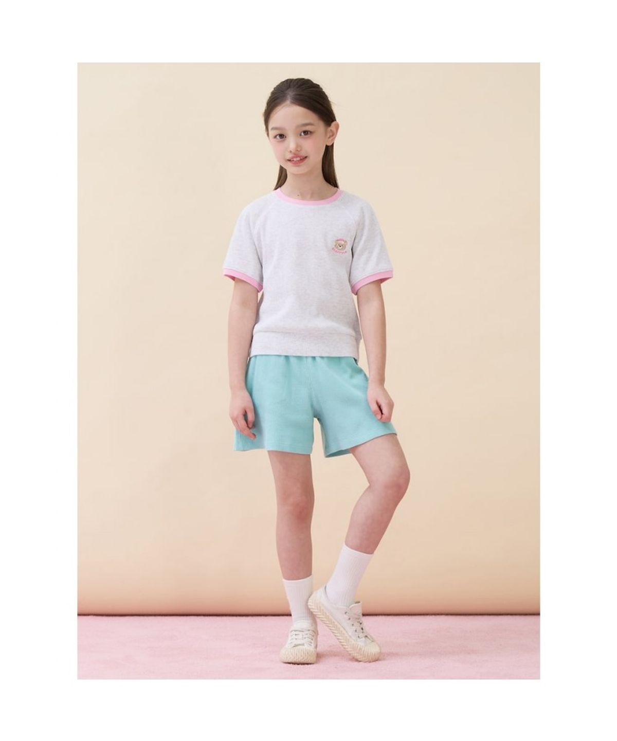 빈폴 키즈(BEANPOLE KIDS) 여아 달이 포인트 와플 상하 세트 - 라이트 그레이 (BI6342G042)