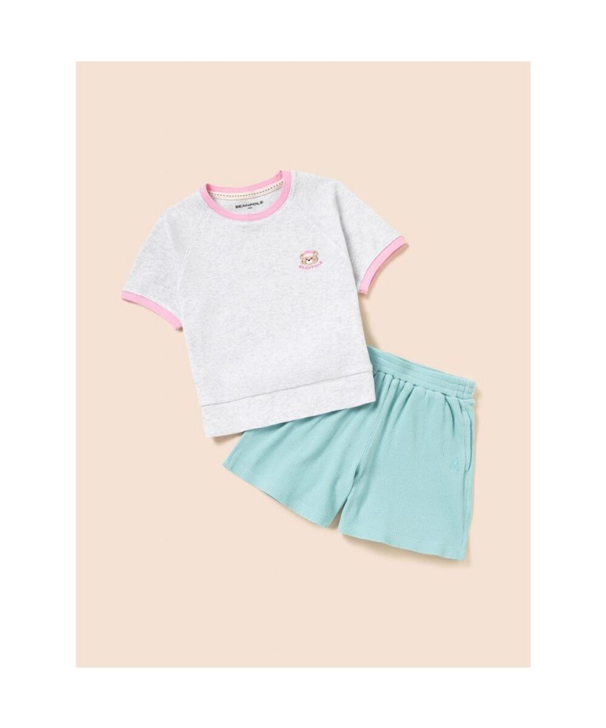 빈폴 키즈(BEANPOLE KIDS) 여아 달이 포인트 와플 상하 세트 - 라이트 그레이 (BI6342G042)