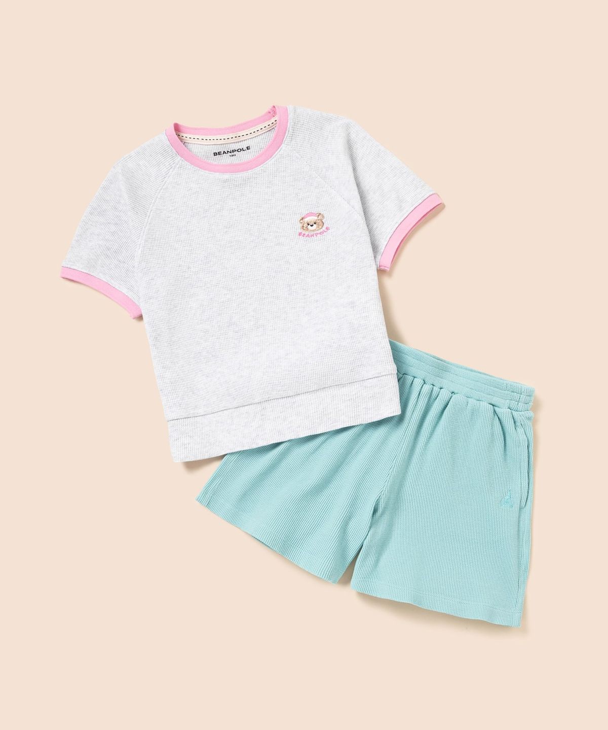 빈폴 키즈(BEANPOLE KIDS) 여아 달이 포인트 와플 상하 세트 - 라이트 그레이 (BI6342G042)