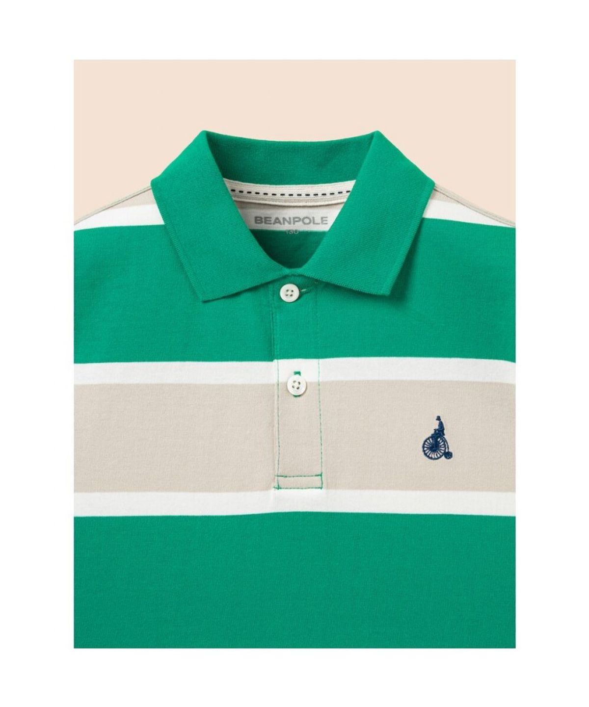 빈폴 키즈(BEANPOLE KIDS) 빅 멀티 스트라이프 칼라 티셔츠 - 그린 (BI6342U09M)