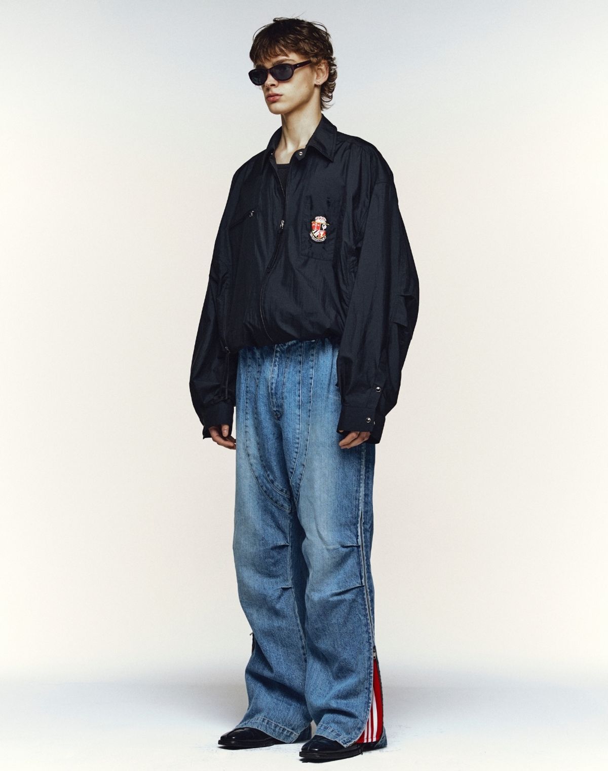 오디너리피플(ORDINARY PEOPLE) RE : Sloping Zip Wave Jacket [BLACK]
