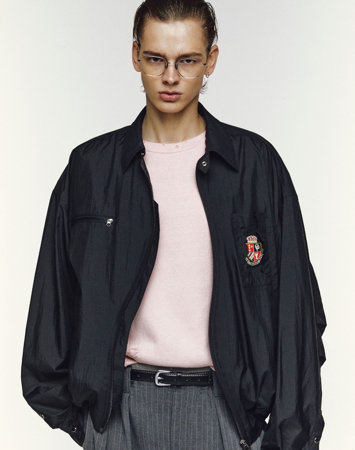 오디너리피플(ORDINARY PEOPLE) RE : Sloping Zip Wave Jacket [BLACK]