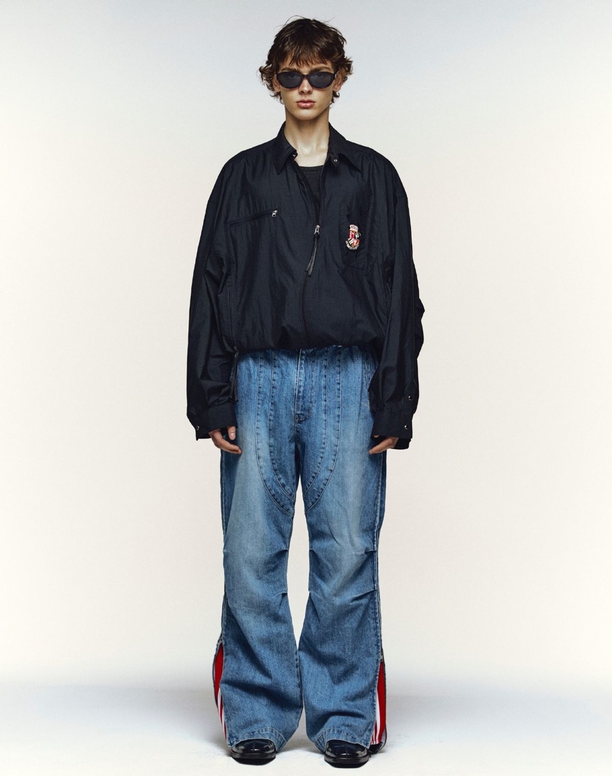 오디너리피플(ORDINARY PEOPLE) RE : Sloping Zip Wave Jacket [BLACK]