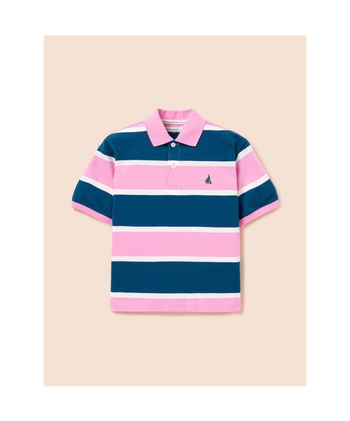 빈폴 키즈(BEANPOLE KIDS) 빅 멀티 스트라이프 칼라 티셔츠 - 라이트 핑크 (BI6342U09Y)