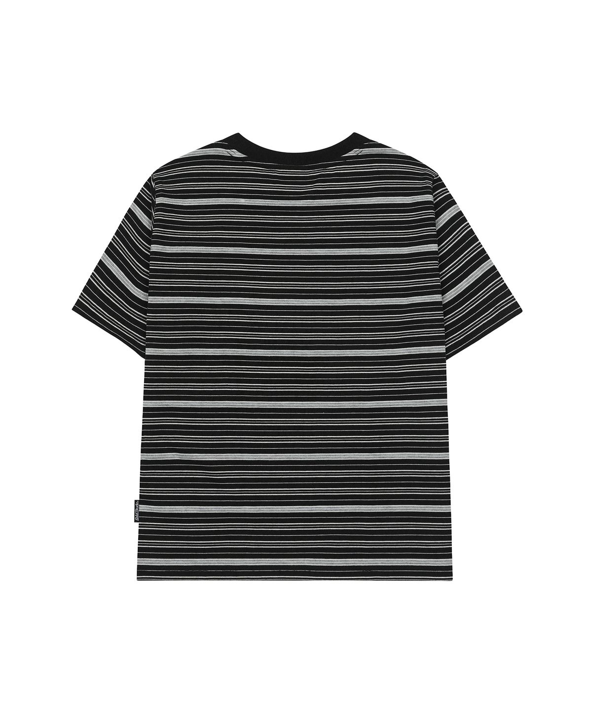 오드스튜디오(ODDSTUDIO) ODSD 스트라이프 레귤러핏 티셔츠 - BLACK