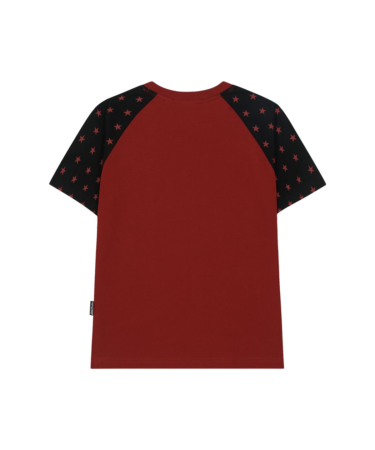 오드스튜디오(ODDSTUDIO) 스타 포인트 래글런 티셔츠 - MAROON RED / BLACK